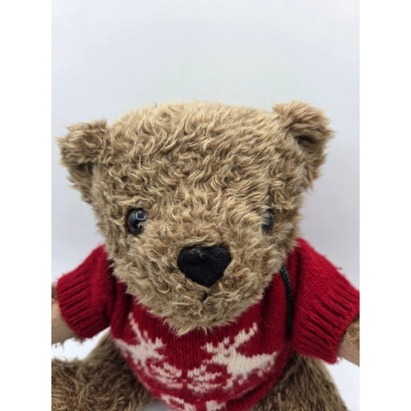 Vintage 1998 Ralph Lauren Polo Teddy Bear Red Reindeer Sweater Green Backpack - Picture 3 of 8